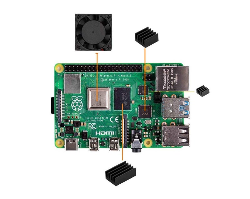 Easycargo Raspberry Pi 4 Heatsink Fan Kit, Cooler 25mm Fan Heatsink for Cooling Raspberry Pi 5 4 3 Electronics Robotics Development Boards DIY 2505 25x25x7mm 3.3V 5V Quite Mini Fan Small - Image 2
