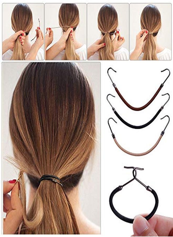 Oarkive 18Pcs Ponytail Hair Bands Elastic Bands Black Brown Beige  - Image 2