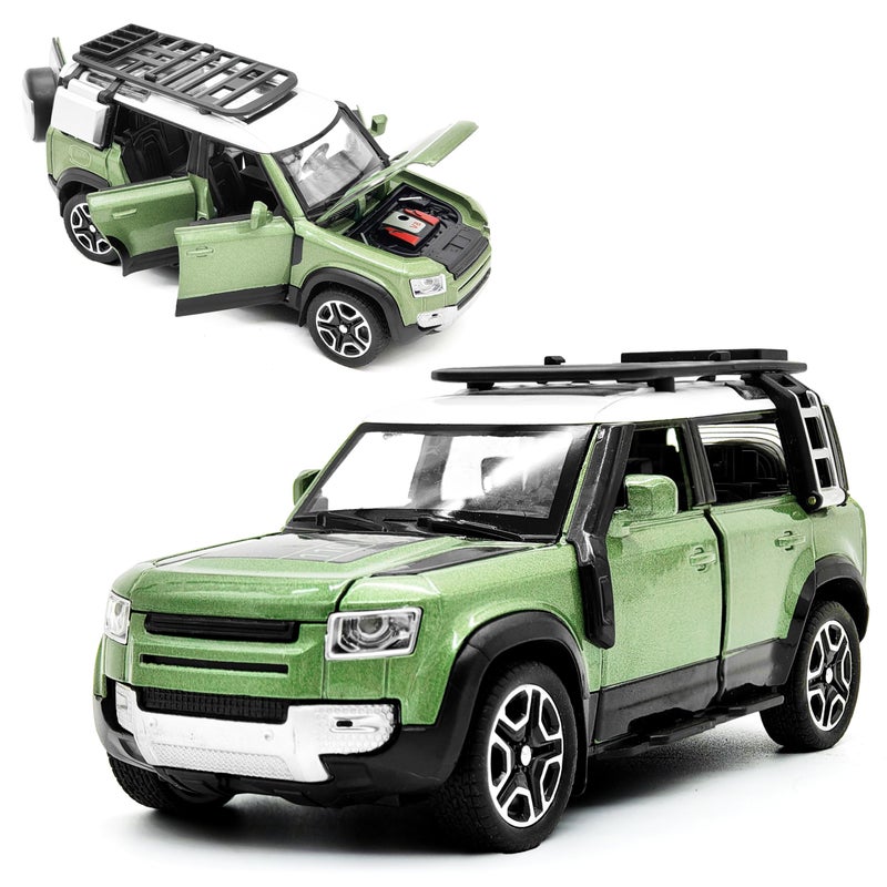VGRASSP 1:32 Scale Die Cast Defender Style Pull Back Action Car Toy for Kids with Openable vDoors, Lights and Sound - Alloy Metal Toy Car - Color As Per Stock - Image 5