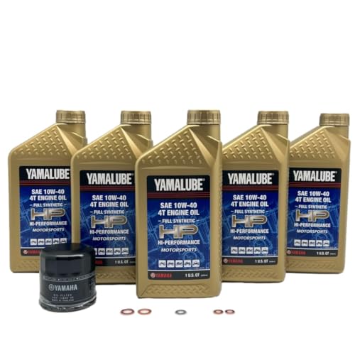 Yamaha Wolverine RMAX2/ RMAX4/ X2 1000 all Models Oil Filter Change Kit Yamaha Part# 5GH-13440-80-00 and 5 Quarts All Purpose LUB-10W40-HP-12 - Image 1