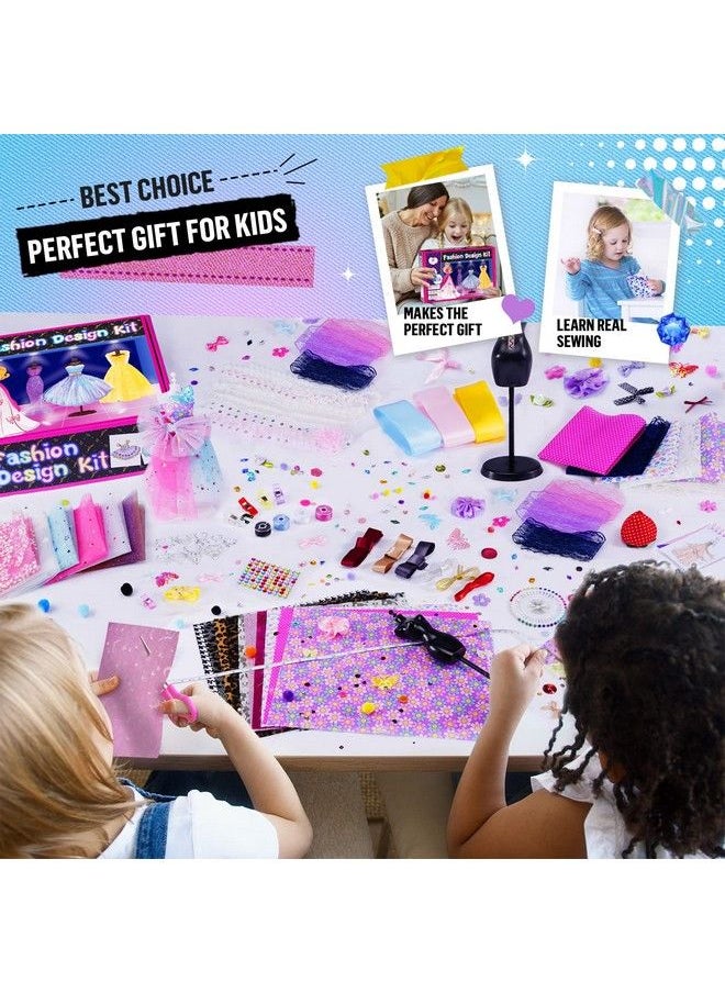 ONE TO FOUR - 500+Pcs Fashion Design Kit For Girls With 4 Mannequins Creativity Diy Arts & Crafts Kit Sewing Kit For Kids Learning Toys Teen Girls Kids Birthday Gift Age 6 7 8 9 10 11 12+ (2023 New Upgraded) - Image 1