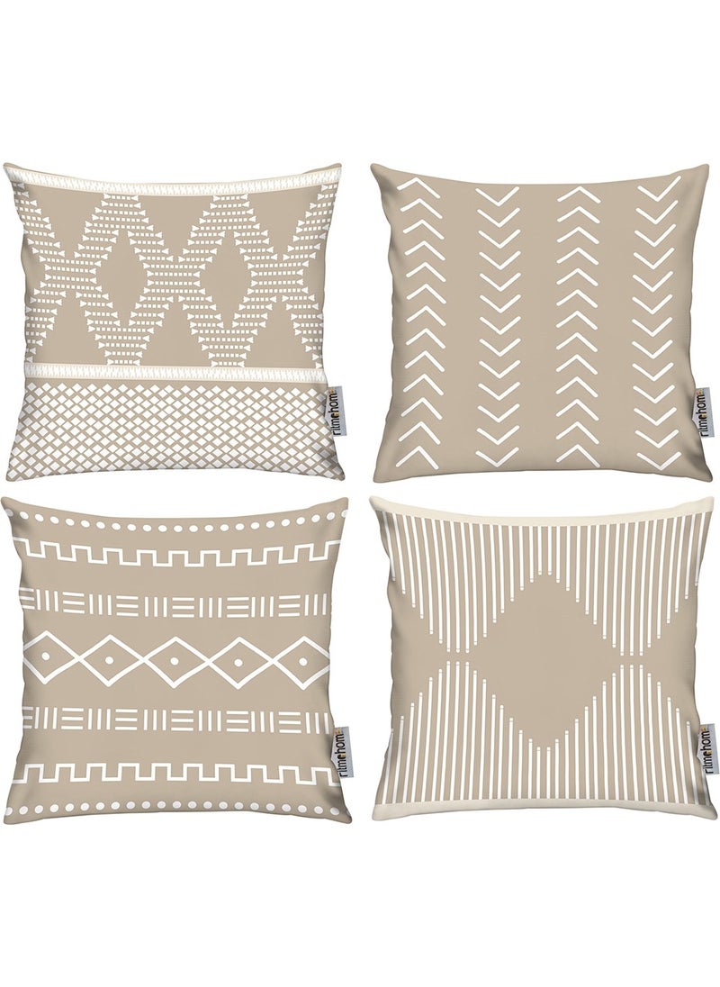 Ritmo Home Scandinavian 4-Piece Throw Pillow Case 