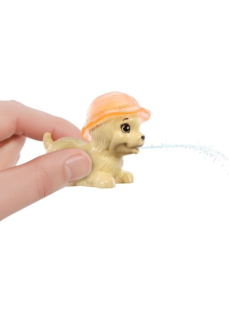 Barbie Puppy Pool Party Toy Playset with Fashion Doll | Doghouse & Slide, Heart-Shaped Pool, 2 Pet Dog Figures, 6 Accessories & Color Change, JBF35 - Image 5