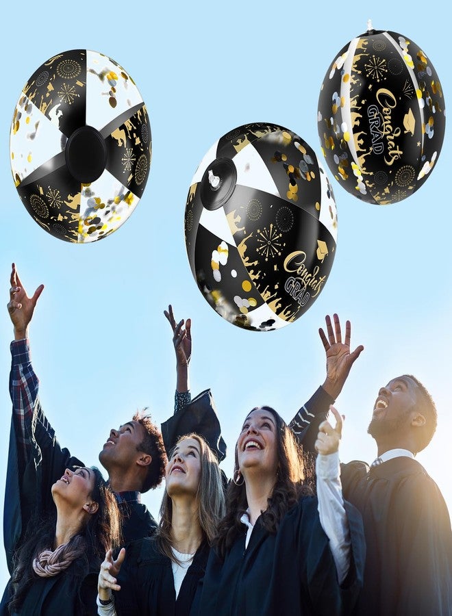 Sonwyoung 6pcs Graduation Beach Ball Inflatable Glitter Beach Ballsclass of 2026 Congrats Grad 9'' Sign Graduation Party Favors for Girl Boy Senior Teen College Pool Party Supplies - Image 4