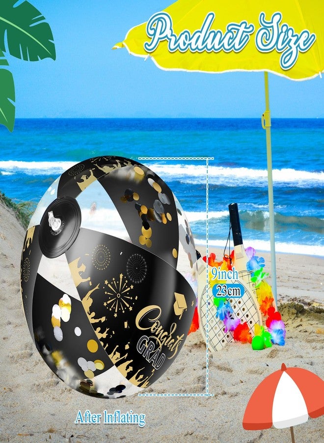 Sonwyoung 6pcs Graduation Beach Ball Inflatable Glitter Beach Ballsclass of 2026 Congrats Grad 9'' Sign Graduation Party Favors for Girl Boy Senior Teen College Pool Party Supplies - Image 2