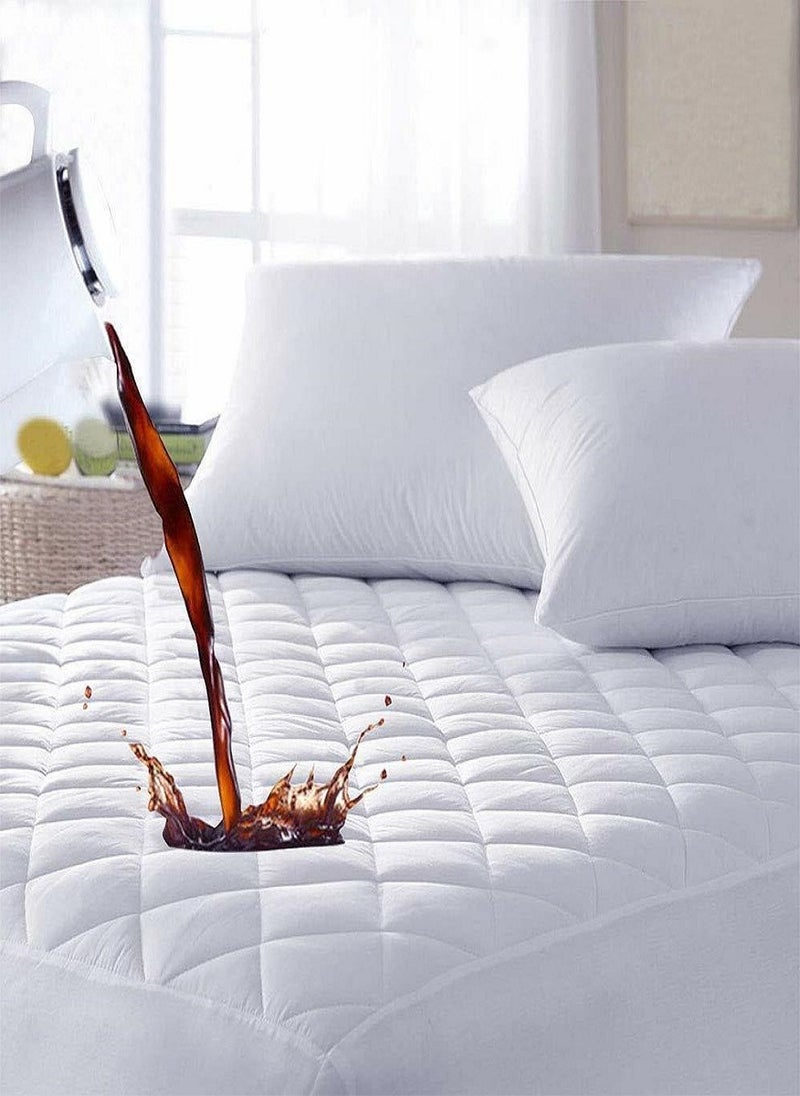 Quilted Mattress Protector Extra Deep Fitted Sheet Cover 150X200+25cm - Image 1