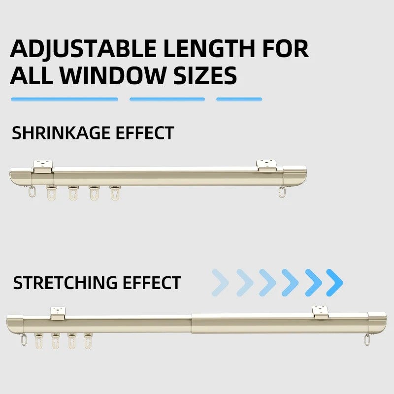 Bluejw Modern Adjustable Aluminium Alloy Extendable Track Telescopic Rail Hanging Blind Beaded Metal Curtains for Home Bathroom Long - Image 3
