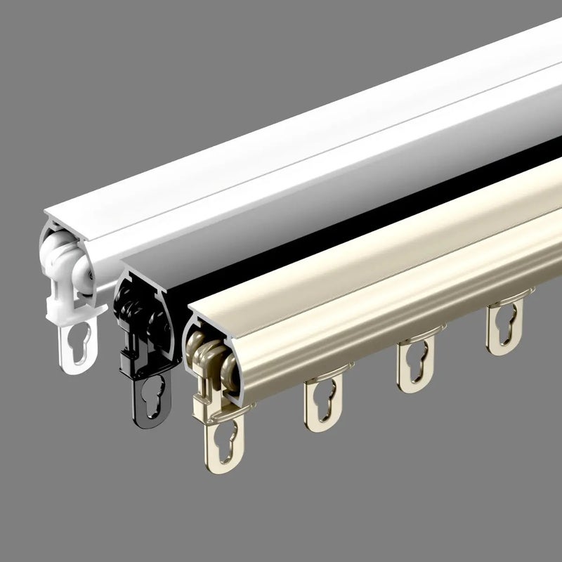Bluejw Modern Adjustable Aluminium Alloy Extendable Track Telescopic Rail Hanging Blind Beaded Metal Curtains for Home Bathroom Long - Image 1