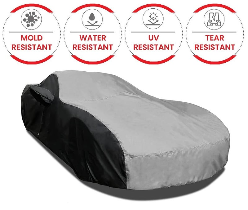 SR1 Performance C5 Corvette Car Cover - Custom Fit Outdoor/Indoor Protection Ultraguard Plus 300 Denier Water Resistant - High End Fit for 1997-2004 C5, Z06, Convertible, Hardtop Corvettes (Gray/Black) - Image 2