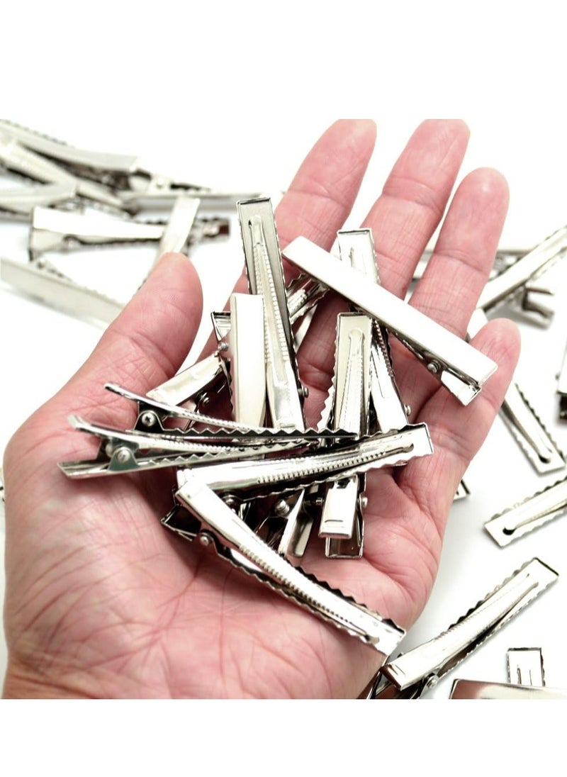 Oasisgalore 20 Pcs Silver Flat Top Hair Clips for Women's Styling, Salon-Quality (8cm).  - Image 4
