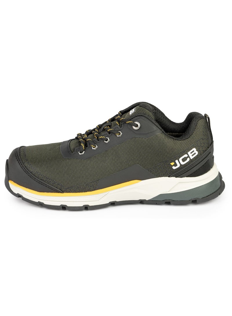 JCB Lace-Up Safety Sneaker – Alloy Toe, Waterproof, Puncture Resistant, Anti-Static, Oil & Slip Resistant | JCB-0015D – Black/Olive - Image 2