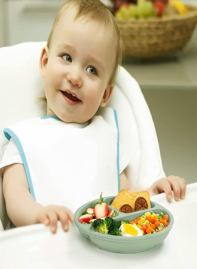 Xacton Silicone Suction Plates I Baby Feeding with 3 Strong Suction Cups I BPA Free, Dishwasher, Freezer & Microwave Safe I Unbreakable I Silicon Grip I Deep Divided for Baby & Toddlers (Blue1) - Image 4