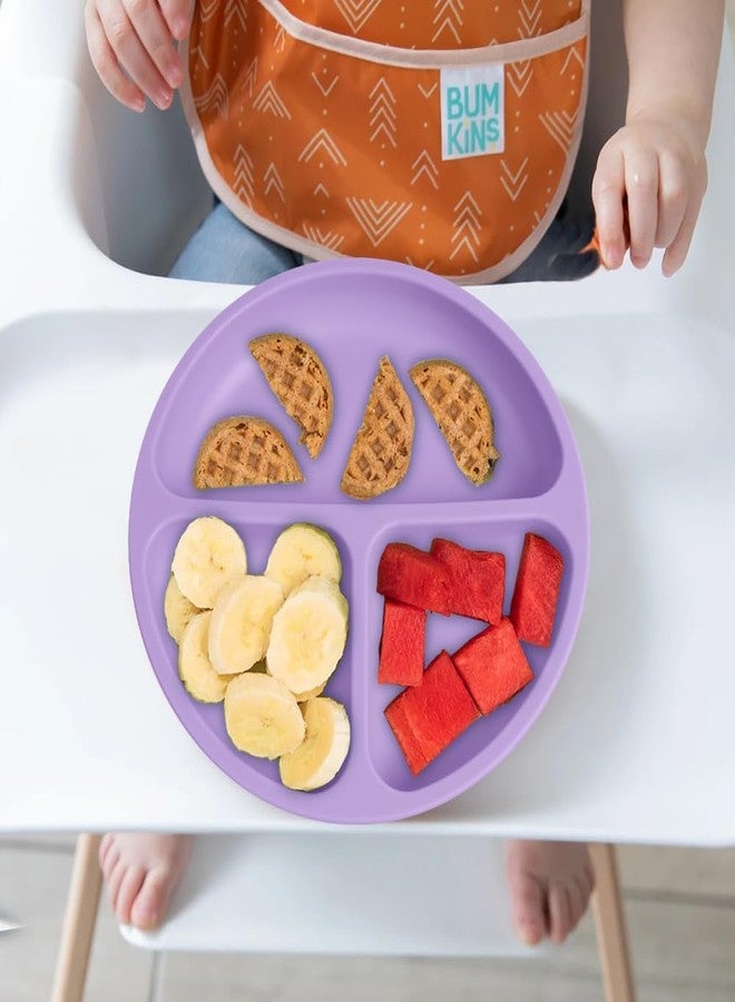 Xacton Silicone Suction Plates I Baby Feeding with 3 Strong Suction Cups I BPA Free, Dishwasher, Freezer & Microwave Safe I Unbreakable I Silicon Grip I Deep Divided for Baby & Toddlers (Blue1) - Image 5