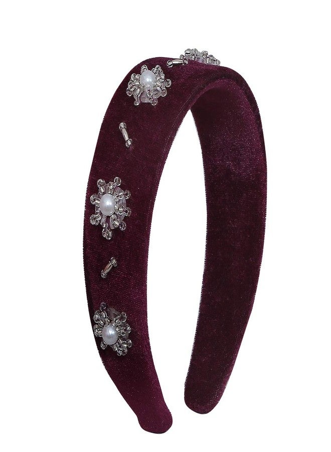 Nnr Girls Beaded Hair Bands_ Pack Of 1 Pcs_Wine - Image 1