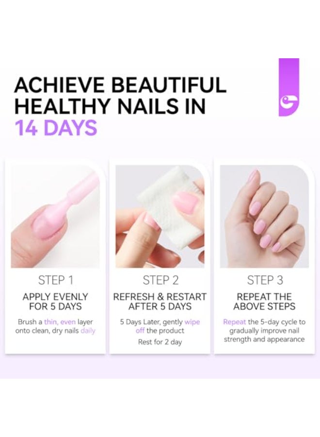 gelike ec Nail Ridge Filler For Damaged Nails Gelike ec 8 in 1 Nail Strengthener for Thin Nails and GrowthProtein Nail Ridge Filler with Top Coat Free - Image 3