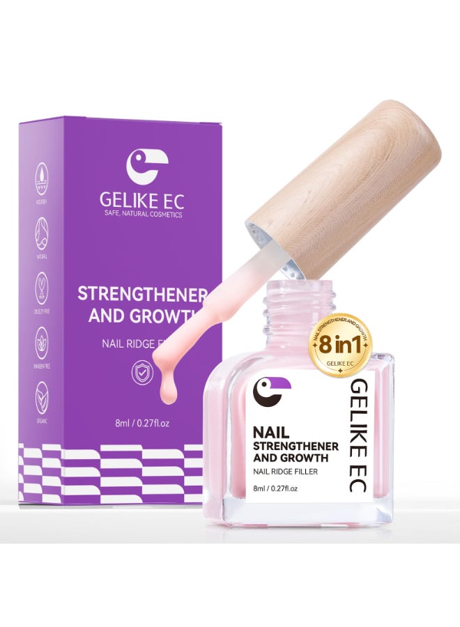 gelike ec Nail Ridge Filler For Damaged Nails Gelike ec 8 in 1 Nail Strengthener for Thin Nails and GrowthProtein Nail Ridge Filler with Top Coat Free - Image 2