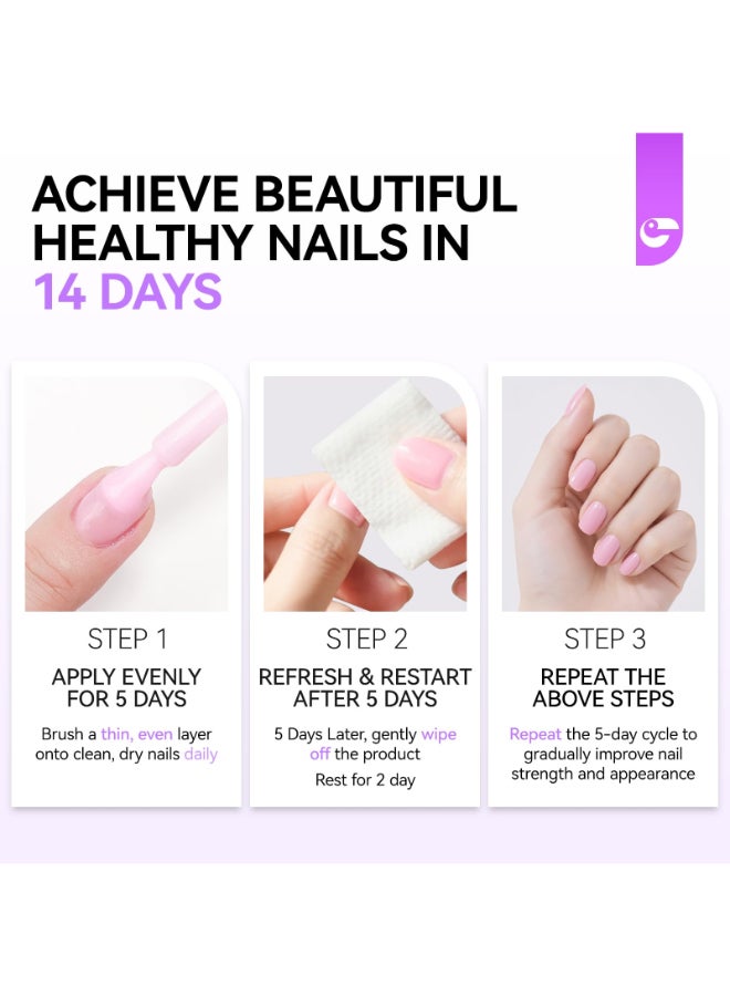 gelike ec Nail Ridge Filler For Damaged Nails Gelike ec 8 in 1 Nail Strengthener for Thin Nails and GrowthProtein Nail Ridge Filler with Top Coat Free - Image 4