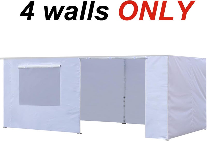 Eurmax USA Full Zippered Walls for 10 x 20 Easy Pop Up Canopy Tent,Enclosure Sidewall Kit with Roller Up Mesh Window and Door 4 Walls ONLY,NOT Including Frame and Top（Beige） - Image 3
