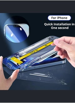OQUERA iPhone 14 Pro Max Screen Protector with Easy Application Installation Frame for Perfect Fit, Anti-Scratch, 9H Surface Hardness Crystal Clear, Reinforcement Edge, Auto Alignment Auto Adjustment in Box  - Image 3