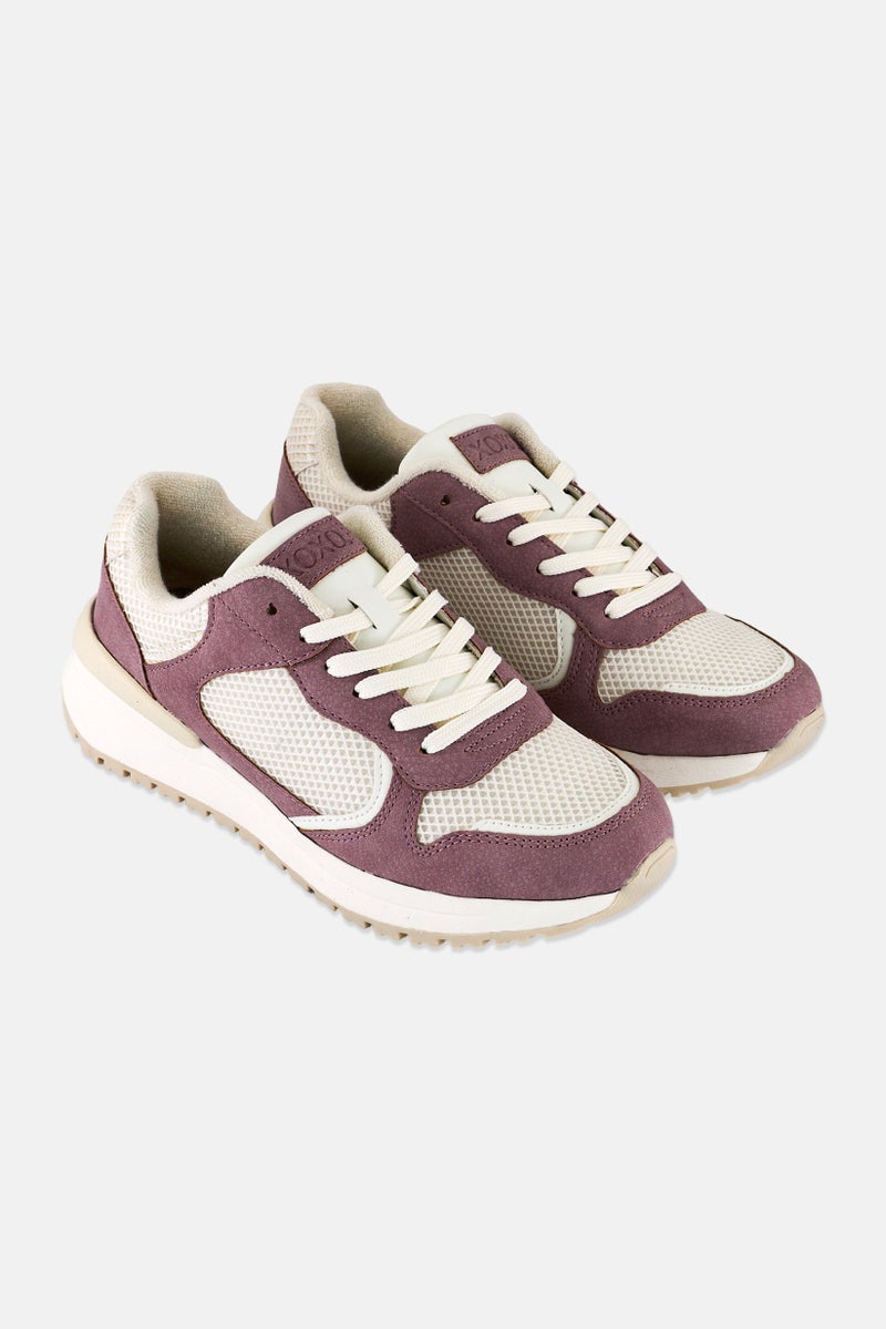 XOXO Women Brand Logo Lace Up Casual Shoes, Multicolor - Image 1