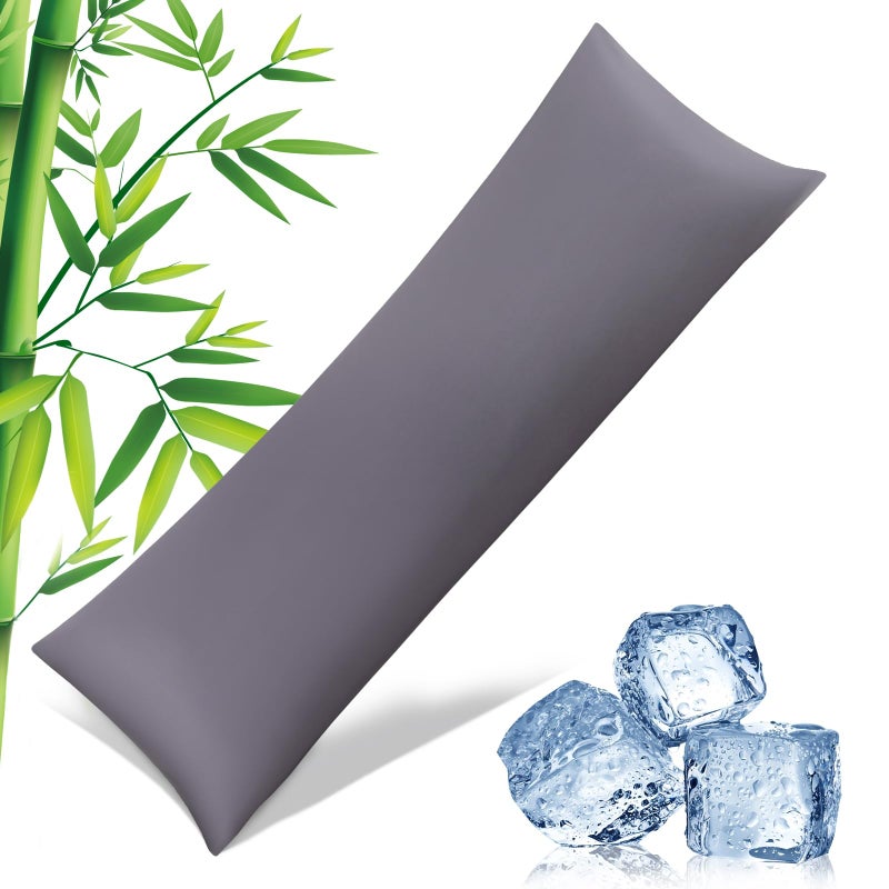 JamRest Body Pillowcase with Zipper Cooling Viscose from Bamboo Zippered Pillowcases, Cool & Breathable Body Pillow Cover for Hot Sleepers and Night Sweats, 20" x 54" - Image 1