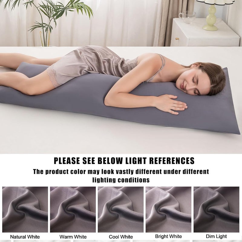 JamRest Body Pillowcase with Zipper Cooling Viscose from Bamboo Zippered Pillowcases, Cool & Breathable Body Pillow Cover for Hot Sleepers and Night Sweats, 20" x 54" - Image 3