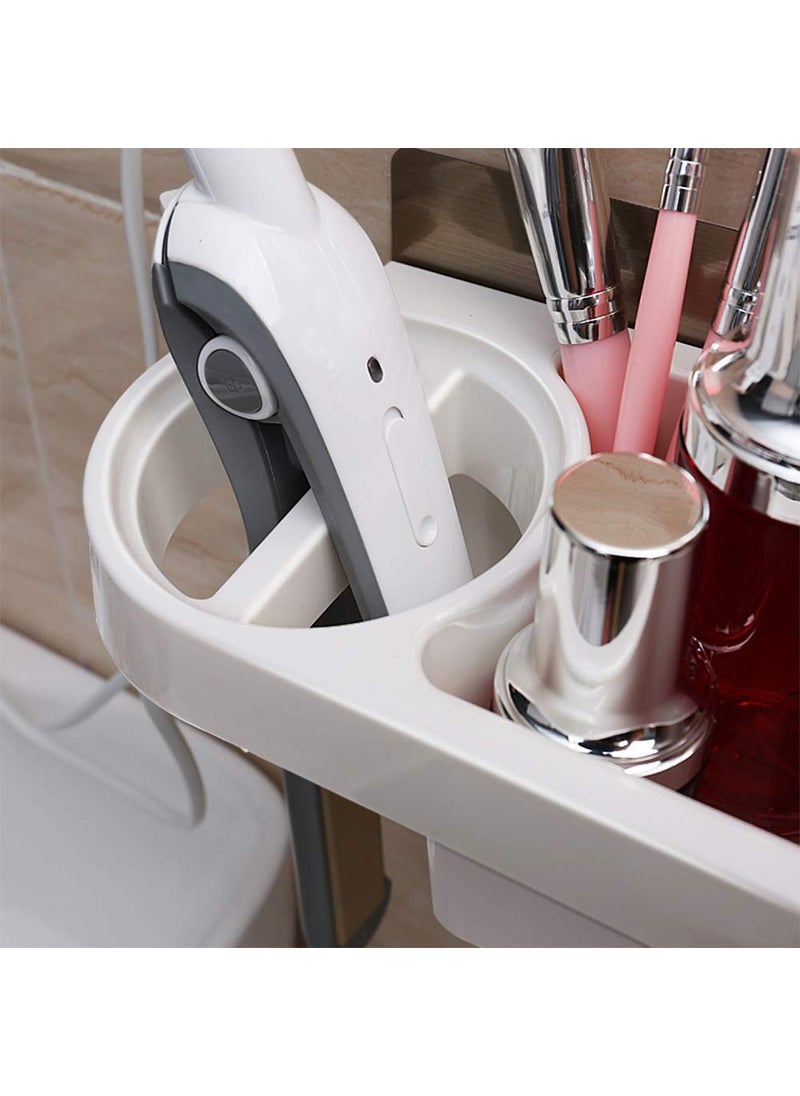 Density Collection - Density Collection Wall Mounted Adhesive Hair Dryer Holder, Hair Care Tools Organizer Basket, White - Image 1