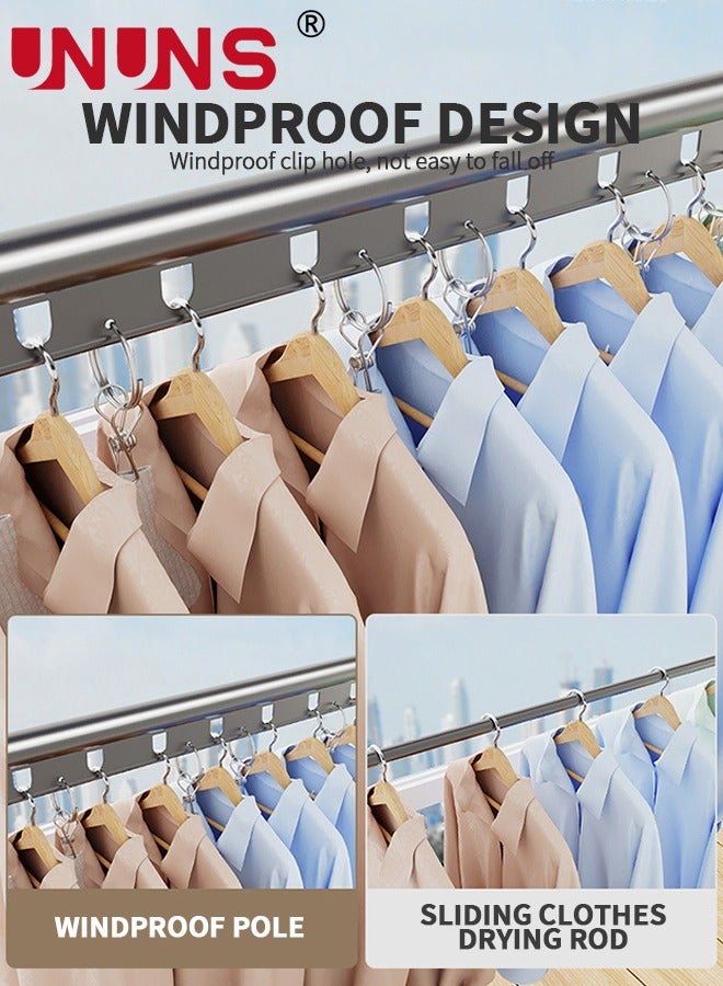 UNUNS Wall Mounted Drying Clothes Rack,Double Foldable Clothing Rack With 80cm Extension Rod,Retractable Clothes Hanger For Laundry Dryer Room,Small Collapsible Folding Garment Racks,Dorm Accessories - Image 4