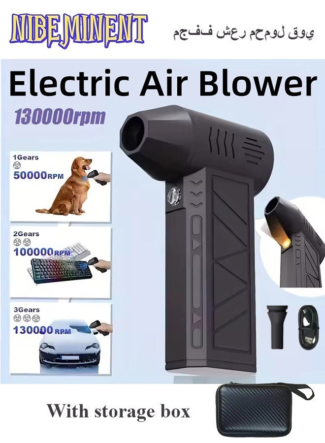 NIBEMINENT Handheld Powerful Mini Blower, Electronic Air Blower, Cordless Leaf Blower, Air Duster Jet Fan LED Turbo Fans Turbo Violent Brushless Fan Outdoor Portable Mini Handheld Dryer and Type-C Fast Charging - Image 1
