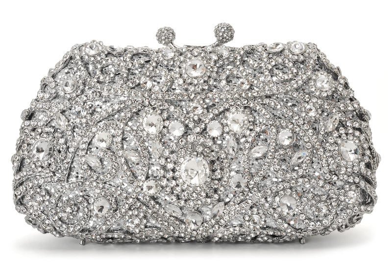 MOSSMON Formal Rhinestone Crystal Clutch Evening Wedding Bag For Women - Image 1