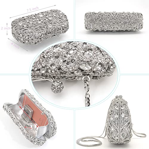 MOSSMON Formal Rhinestone Crystal Clutch Evening Wedding Bag For Women - Image 5