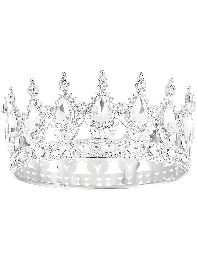 Buildcon Tiara for Women Wedding, Crystal Crown for Women and Girls, Elegant Rhinestone Bridal Headpiece for Bride, Birthday Party, Prom, Photography - Image 1