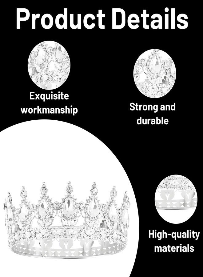 Buildcon Tiara for Women Wedding, Crystal Crown for Women and Girls, Elegant Rhinestone Bridal Headpiece for Bride, Birthday Party, Prom, Photography - Image 3