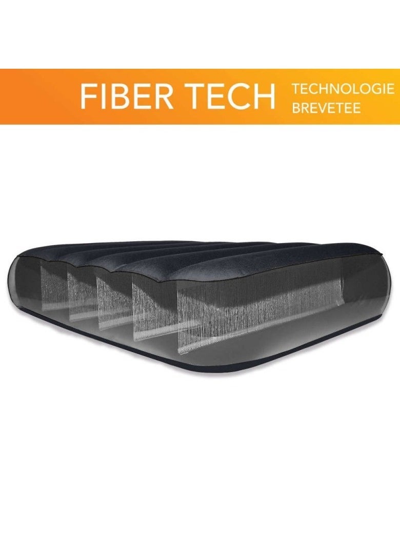 INTEX Classic Downy Queen Double Mattress – 10” Airbed, Blue, Unisex, Durable Fiber-Tech Construction, Includes 2 Inflatable Pillows & Hand Pump, 272 kg Capacity - Image 4