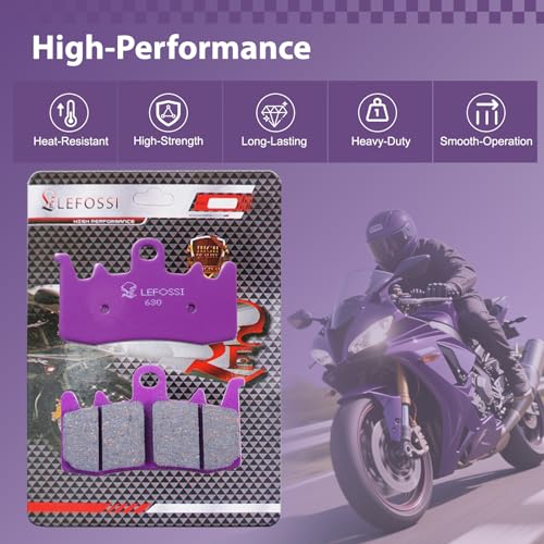 LE LEFOSSI Carbon Fiber Front Rear Brake Pads Compatible with for Honda Goldwing 1800 F6B GL1800 GL1800A / B ABS 2001-2017 vfr 800 VFR 800 A Interceptor Fi ST 1300 2002-2007 CBR 1100 VTX 1800 FA261FR - Image 4