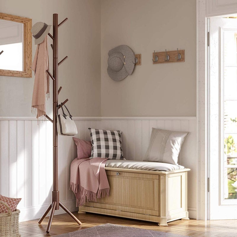 WHISKET Wooden Coat Rack Durable Wooden Clothes Rack Suitable for All Clothes Bedroom Office Hotel as Hanger Tree or Floor Hanger Walnut 922 - Image 3