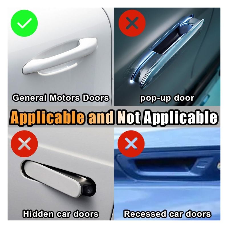 Pink Car Door Handle Protector: 3.68 X 3.21 Inches Rhinestone Design - Scratch Resistant Glossy Adhesive Sticker for Universal Car Exterior Decor - Image 4