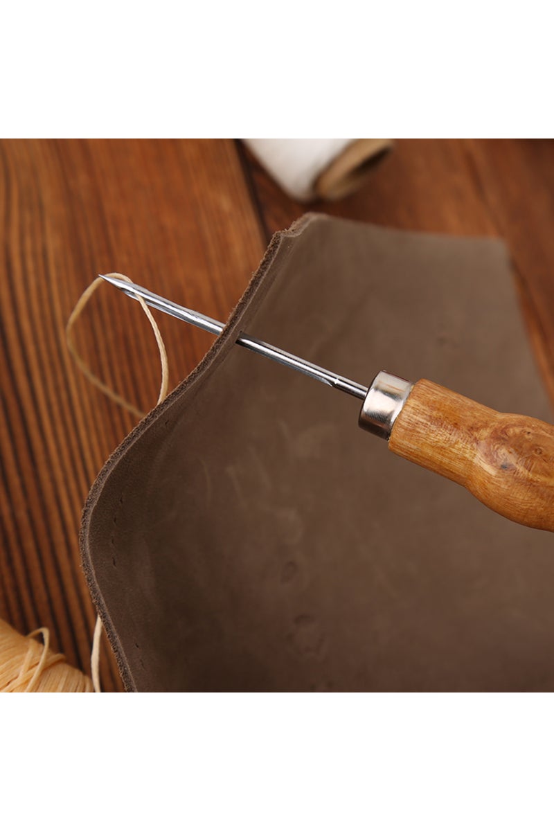 erorex KRABALL 4 PCS Wooden Handle Awls Leather Sewing Awl Stitching Awl for Canvas Shoes Repair Sewing ... - Image 3