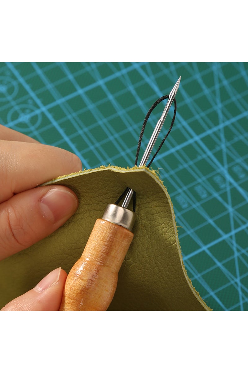 erorex KRABALL 4 PCS Wooden Handle Awls Leather Sewing Awl Stitching Awl for Canvas Shoes Repair Sewing ... - Image 4