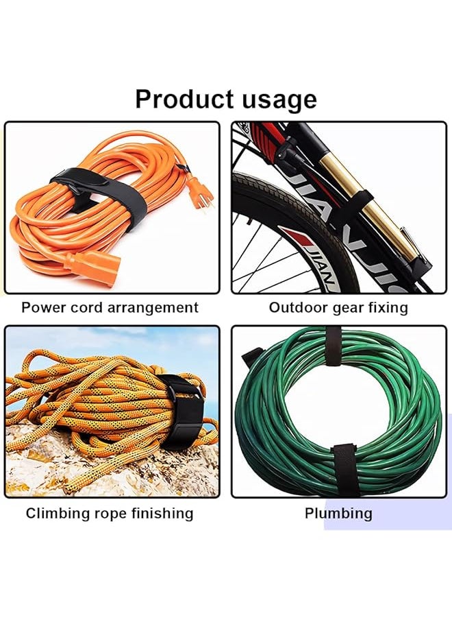 erorex - Cable Ties Strap 10M Adjustable Cable Ties Wire Organizer With 50 Buckles Reusable Cable Cinch Strap Fastener Hook And Loop Securing Strap Cord Ties For Cable Organizer Tidy Cord Management - Image 1
