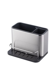 General Kitchen Drain Rack, Shelf, Countertop, Dishwasher, Hand Sanitizer, Sponge, Sink, Cutlery, Chopsticks, Spoons, Kitchenware Storage Rack,Surface Stainless-steel Sink Area Organiser - Grey  - Image 1