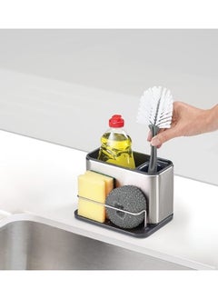 General Kitchen Drain Rack, Shelf, Countertop, Dishwasher, Hand Sanitizer, Sponge, Sink, Cutlery, Chopsticks, Spoons, Kitchenware Storage Rack,Surface Stainless-steel Sink Area Organiser - Grey  - Image 5