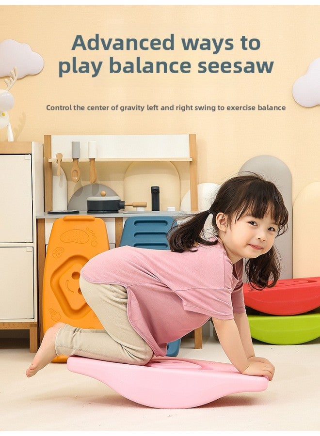 Symmetric Training Equipment Balance Board Children's Balance Table Wood Home Kindergarten Sports Vestibule Toy Rocker-Color:Smiling Seesaw-Napori Yellow Balance Control