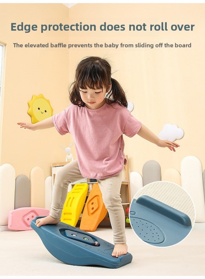 Symmetric Training Equipment Balance Board Children's Balance Table Wood Home Kindergarten Sports Vestibule Toy Rocker-Color:Smiling Seesaw-Napori Yellow Balance Control