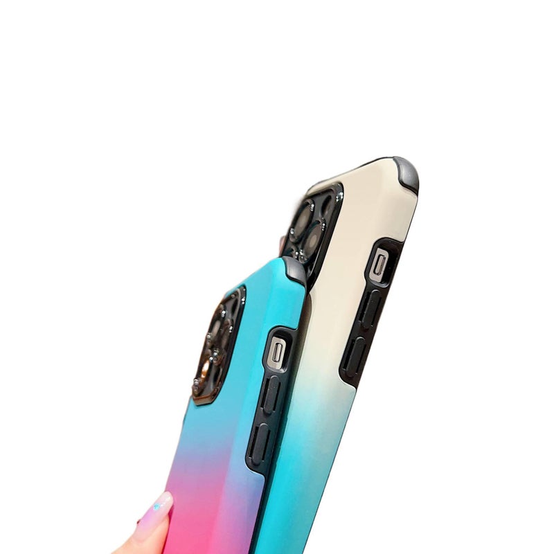BB TPU+PC Protective Case for iPhone 12 with Two-in-One Design and Gradient Color plus Shockproof plus Four-Corner Drop Protection plus Two-Tone Color in Pink - Image 5