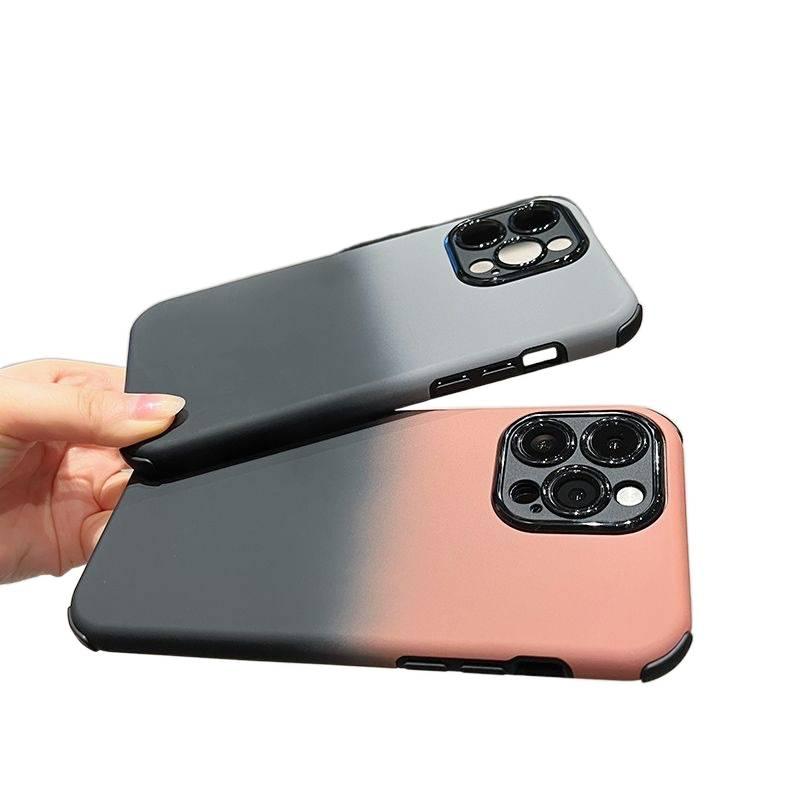 BB TPU+PC Protective Case for iPhone 12 with Two-in-One Design and Gradient Color plus Shockproof plus Four-Corner Drop Protection plus Two-Tone Color in Pink - Image 2