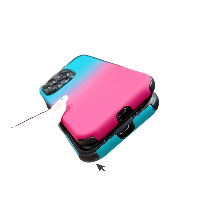 BB TPU+PC Protective Case for iPhone 12 with Two-in-One Design and Gradient Color plus Shockproof plus Four-Corner Drop Protection plus Two-Tone Color in Pink - Image 4