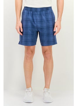 Swiss Alps Men Regular Fit Plaid Basic Short, Dusty Blue  - Image 1