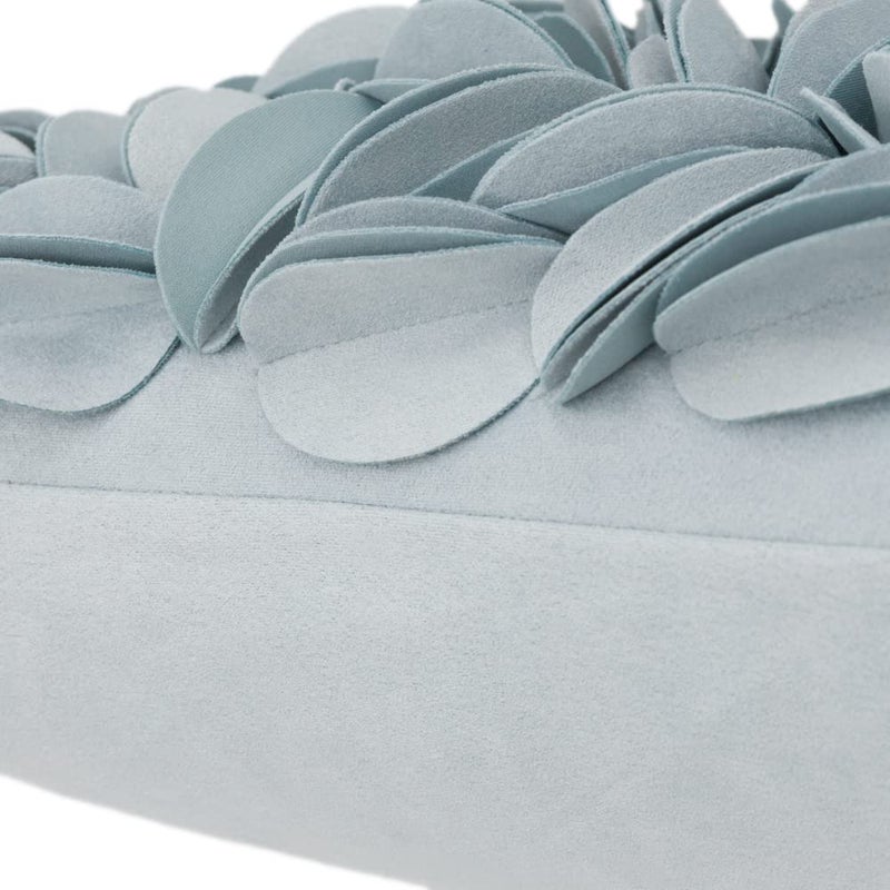 KINGROSE Handmade 3D Flower Throw Pillow Cover Home Decorative Pillow Case Soft Rectangular Cushion Cover for Sofa Couch Chair Living Room 12 x 20 Inches Solid Suede Sky Blue - Image 4