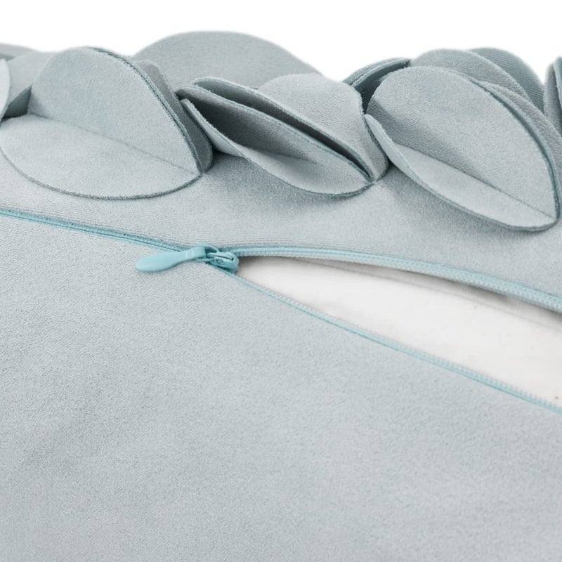 KINGROSE Handmade 3D Flower Throw Pillow Cover Home Decorative Pillow Case Soft Rectangular Cushion Cover for Sofa Couch Chair Living Room 12 x 20 Inches Solid Suede Sky Blue - Image 5